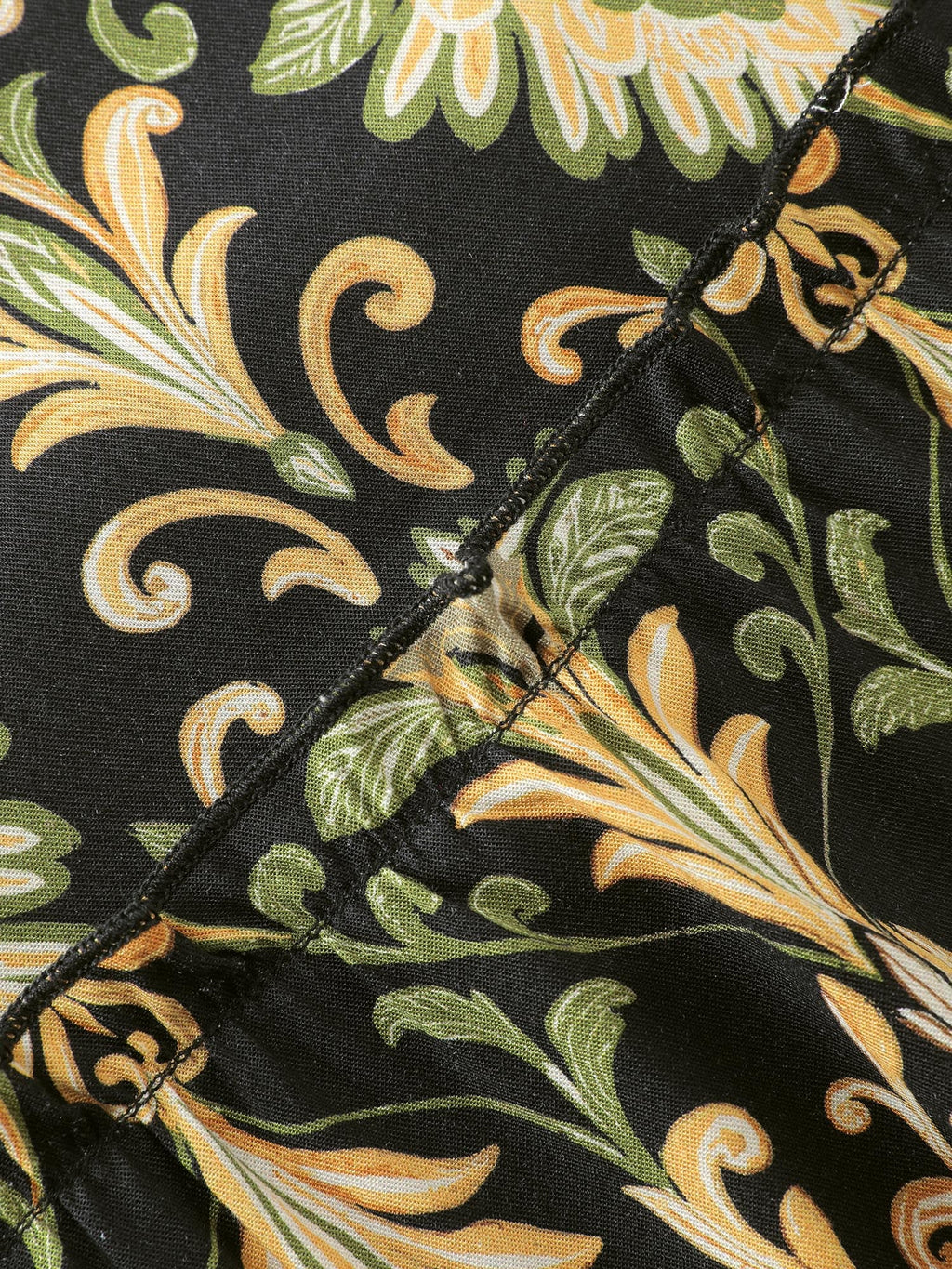 Boho Print Triangular Waist Shirred Maxi Dress