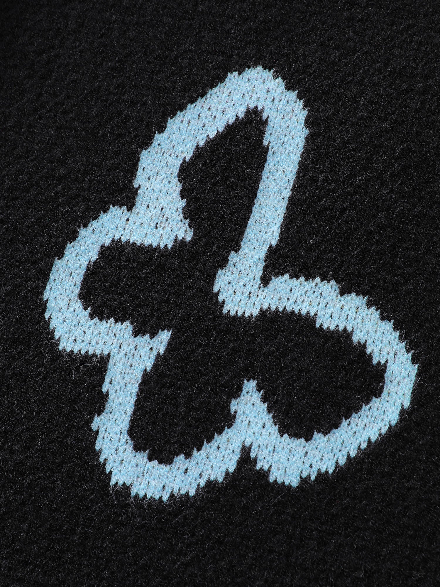 Butterfly Jacquard Pattern Round Neck Pullover