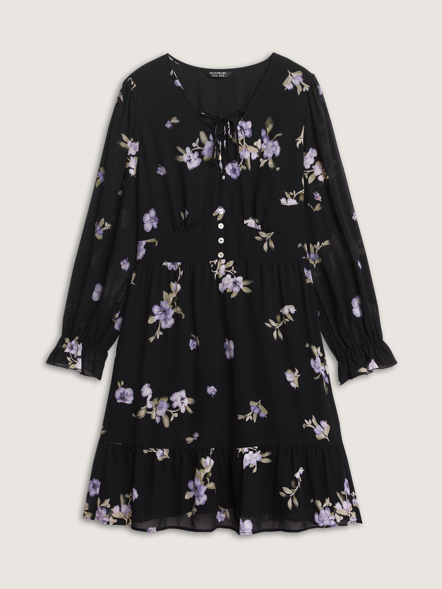 Chiffon Adjustable Bust Sheer Midi Dress