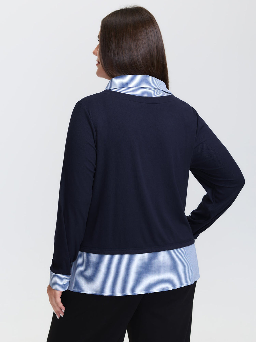 2-in-1 Color Contrast Woven T-Shirt