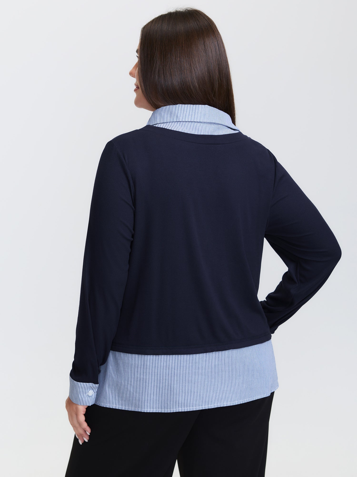 2-in-1 Color Contrast Woven T-Shirt