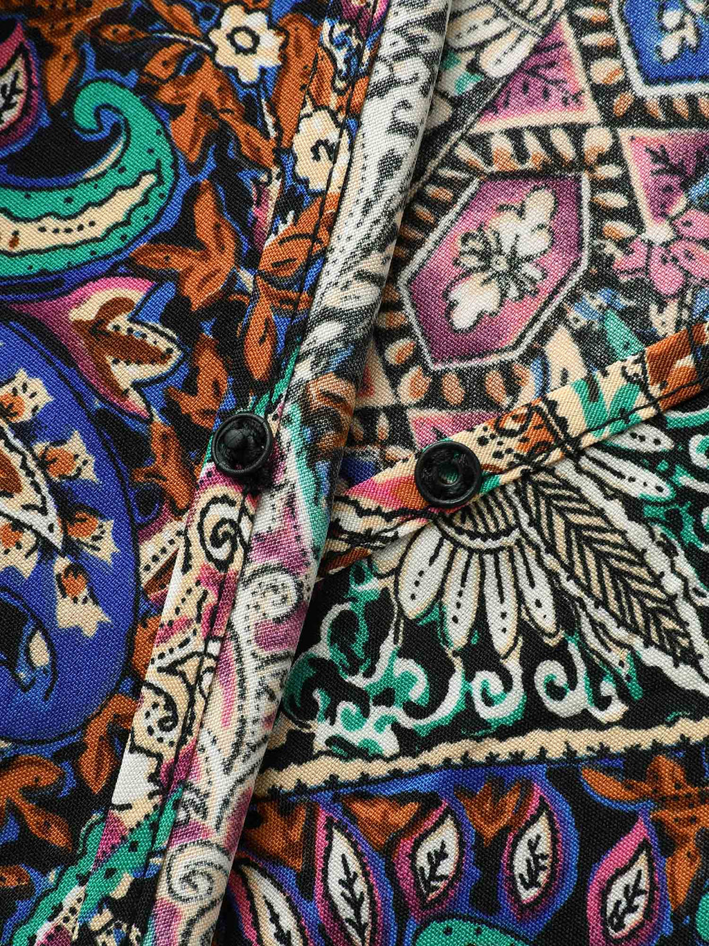 Boho Print Overlap Hem Belted Midi Dress