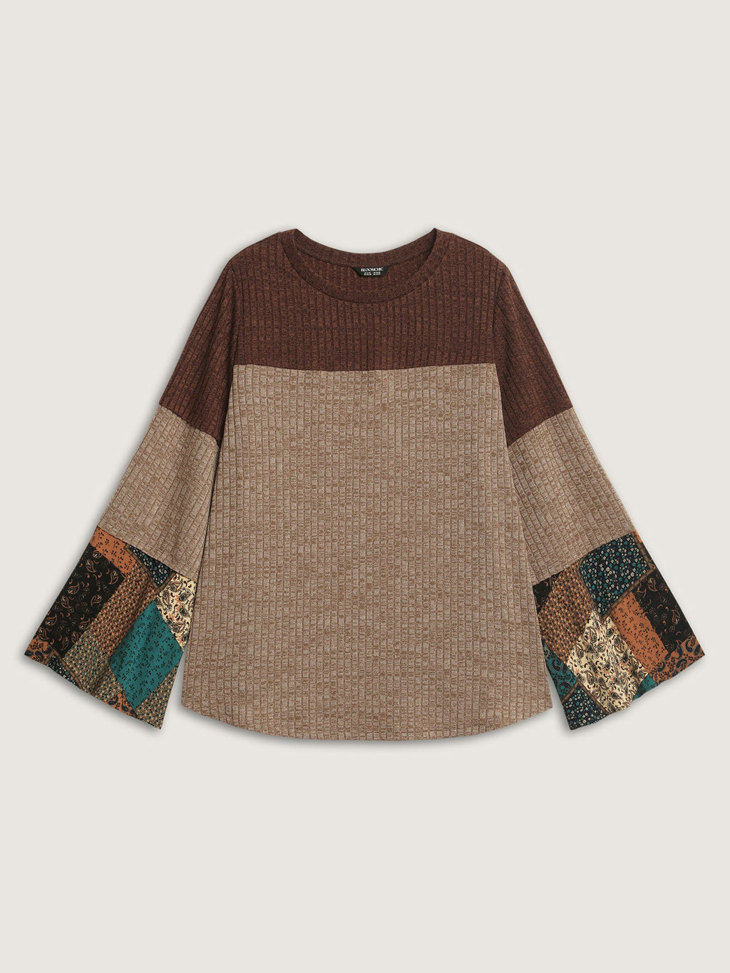 Colorblock Floral Spliced T-Shirt