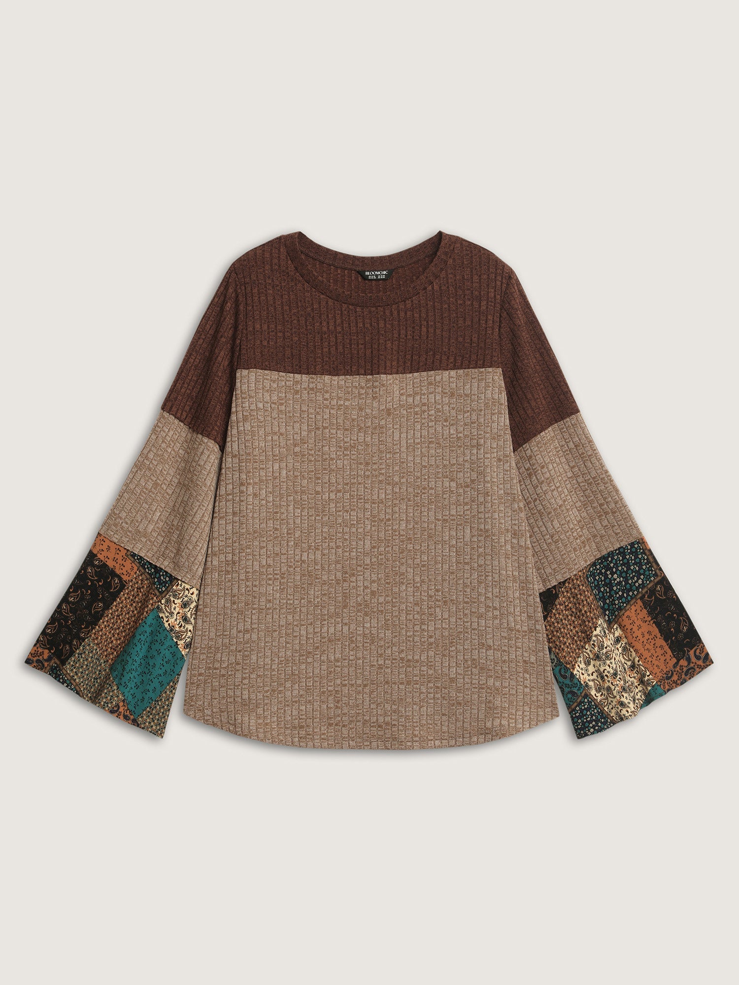 Colorblock Floral Spliced T-Shirt