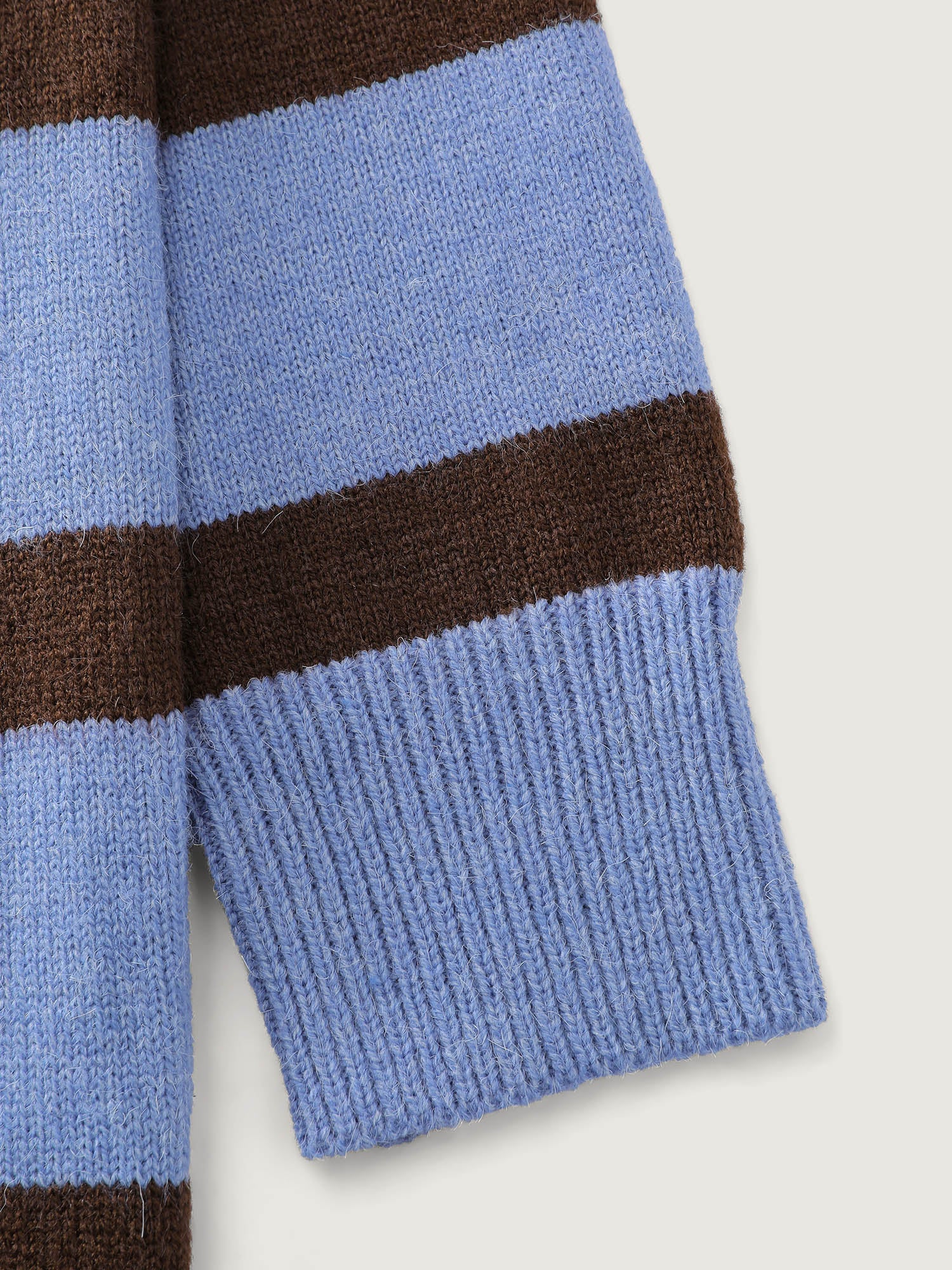 Color Contrast Stripe Heather Textured Pullover