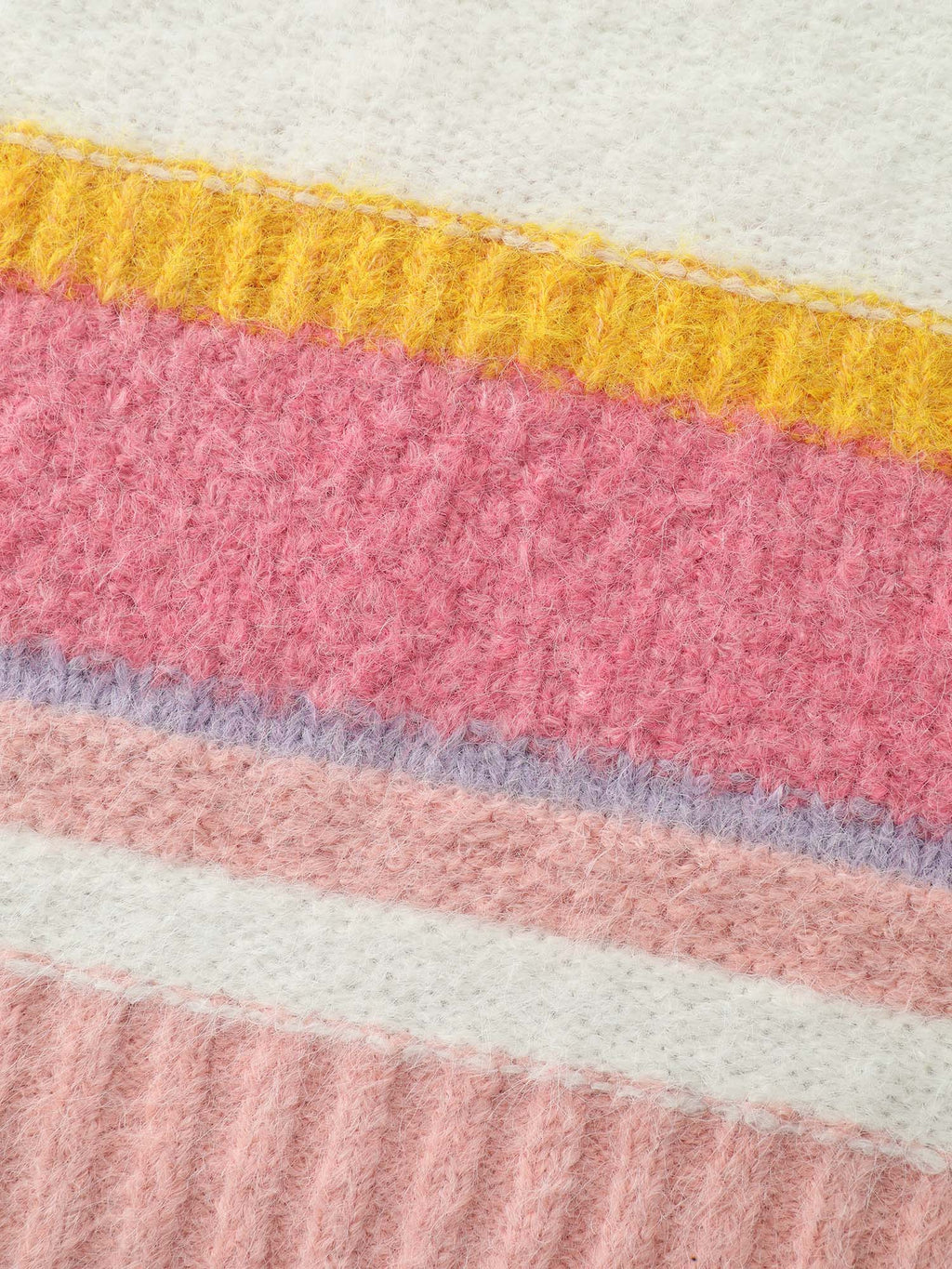 Colorblock Textured Ribbed Hem Pullover