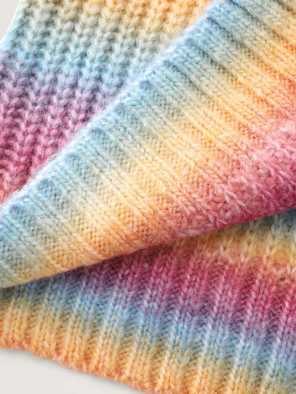 Colorful Front-Tie Heather Knit Cardigan