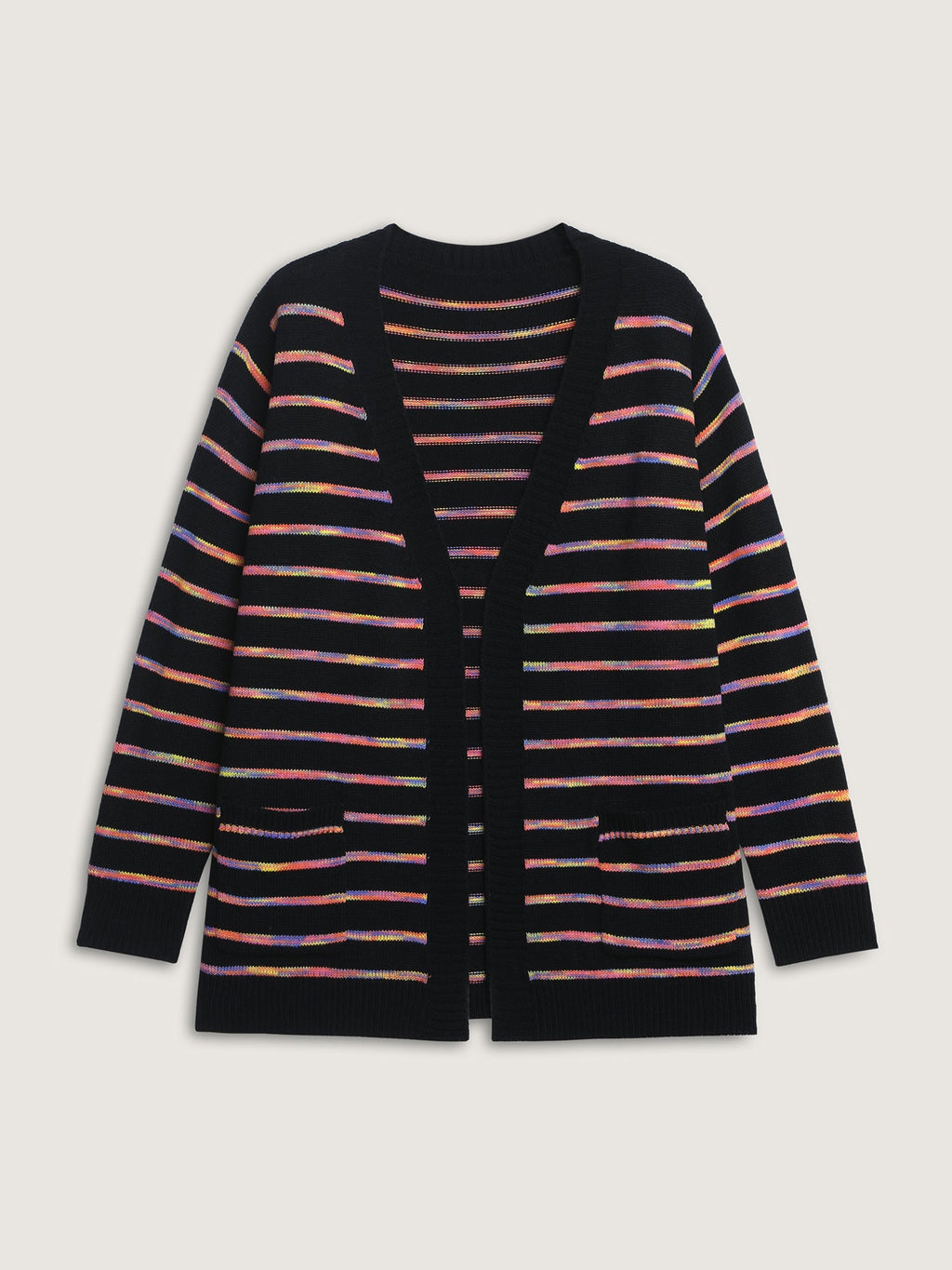 Color Gradient Heather Pockets Knit Cardigan