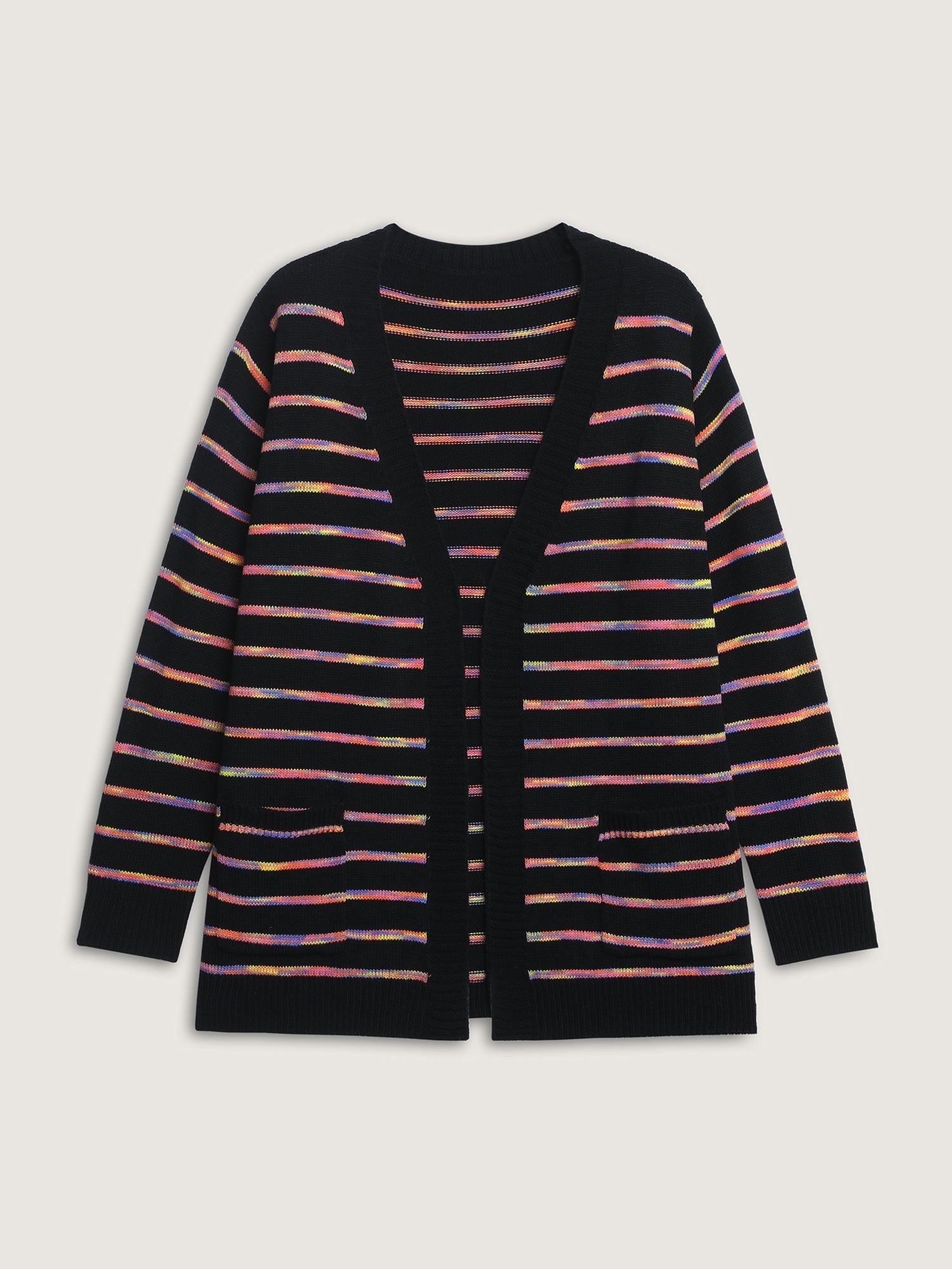 Color Gradient Heather Pockets Knit Cardigan