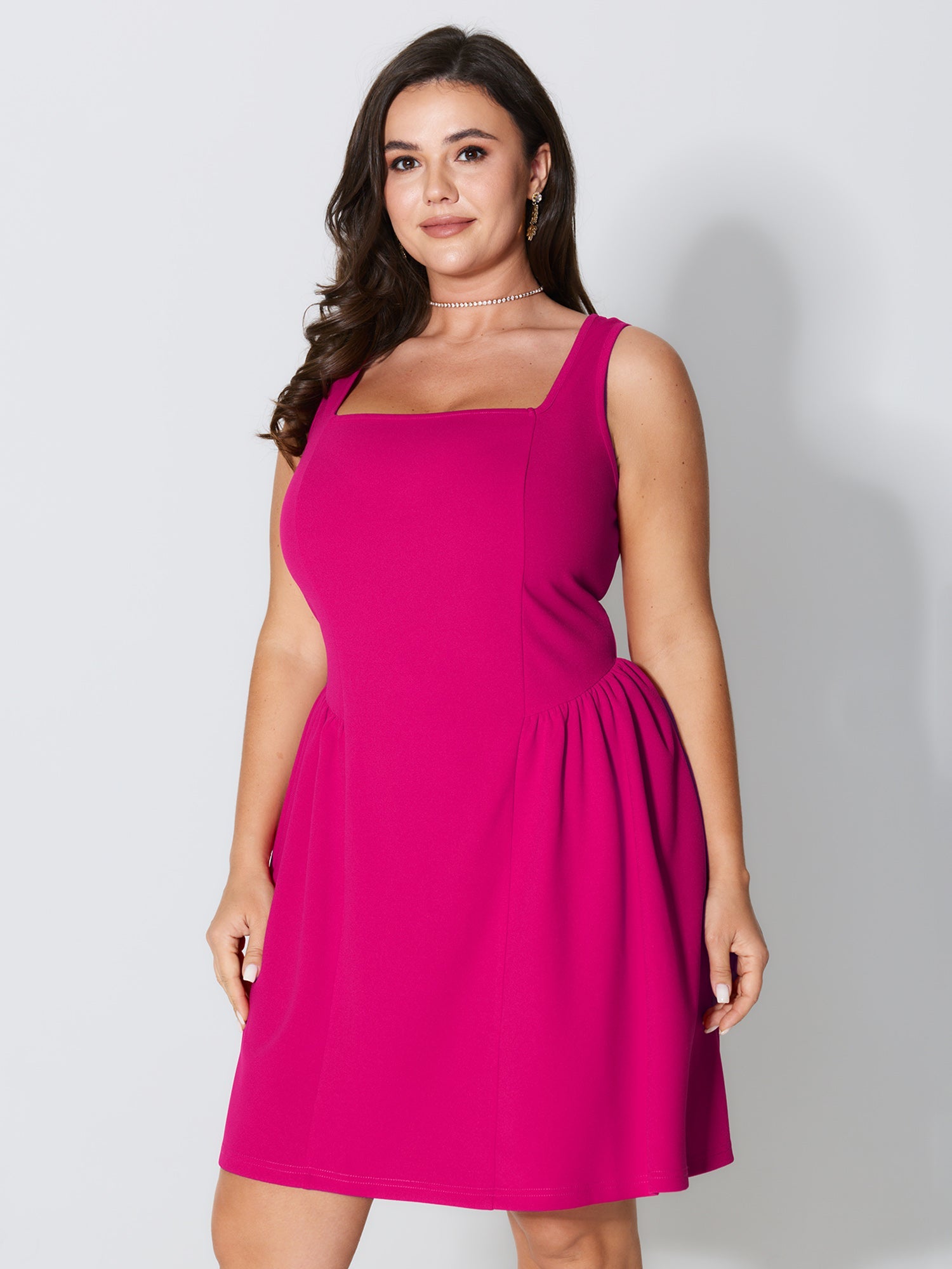 Bow-tiful Back Pleated Mini Dress