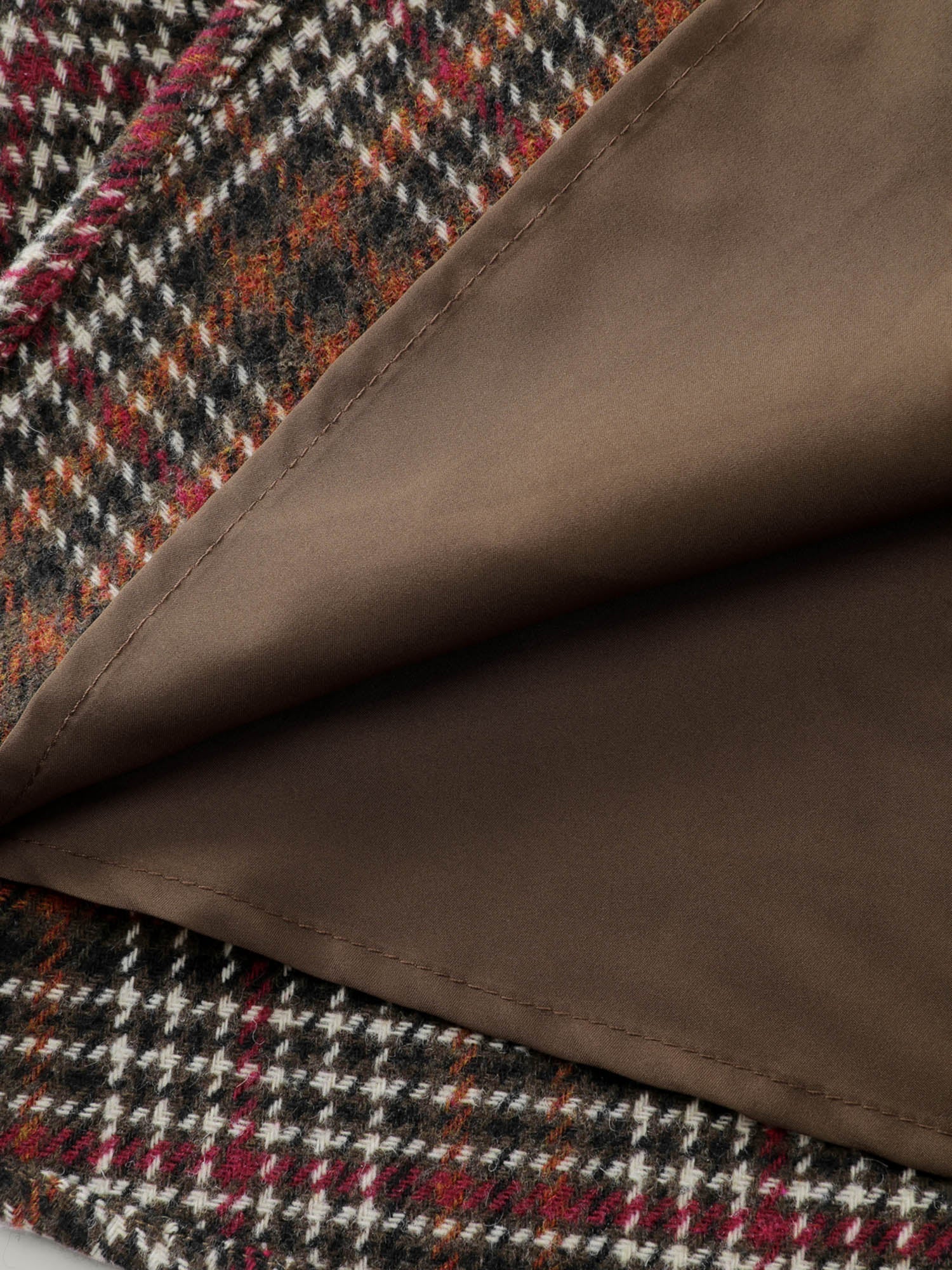 2 In 1 Plaid Pockets Midi Dress