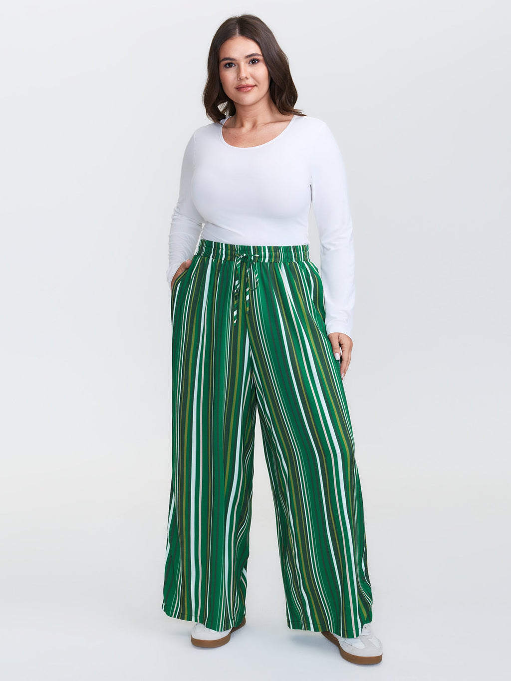 Colorful Stripes Drawstring Waist Pants