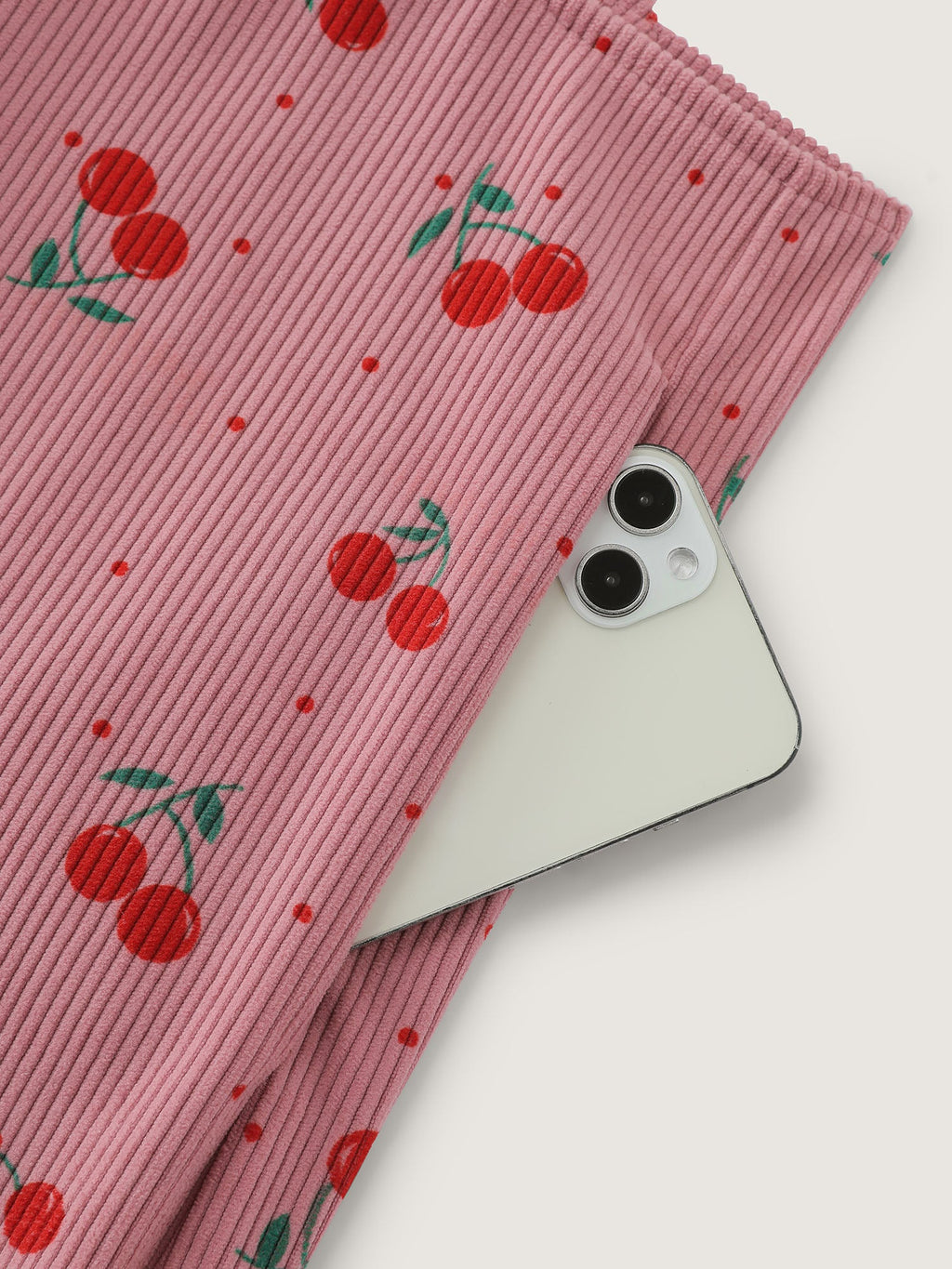 Cherry Print Adjustable Overall Straps Jumpsuit