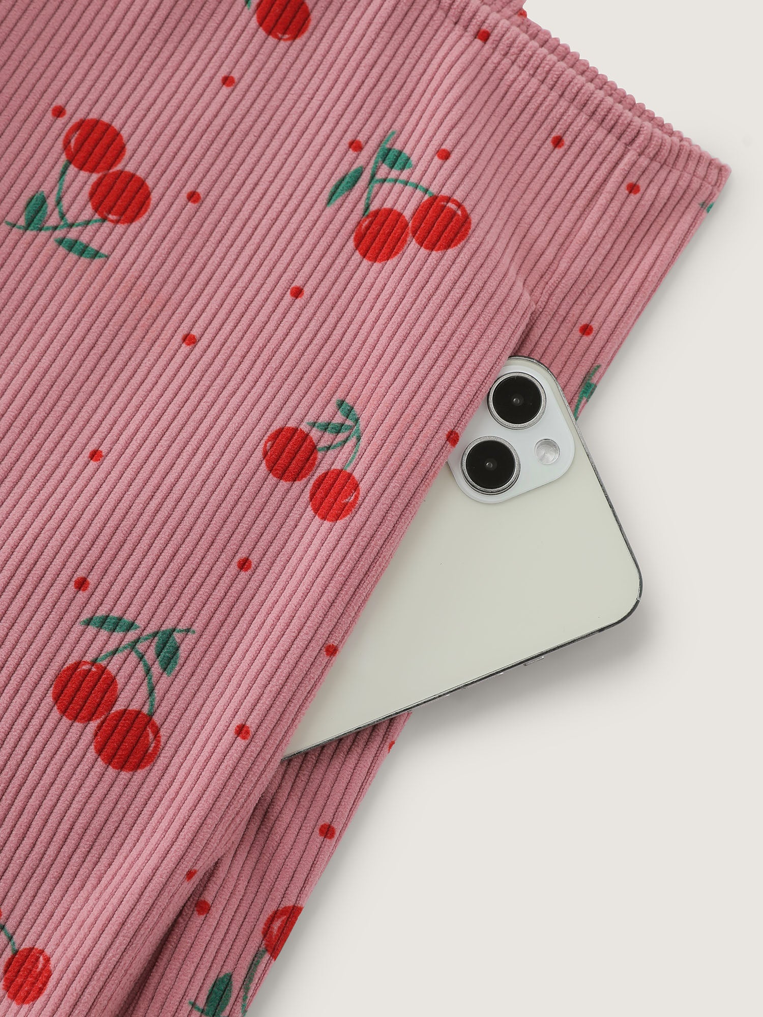 Cherry Print Adjustable Overall Straps Jumpsuit