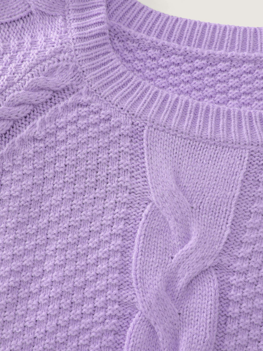 Cable Knit Raglan Sleeve Pullover