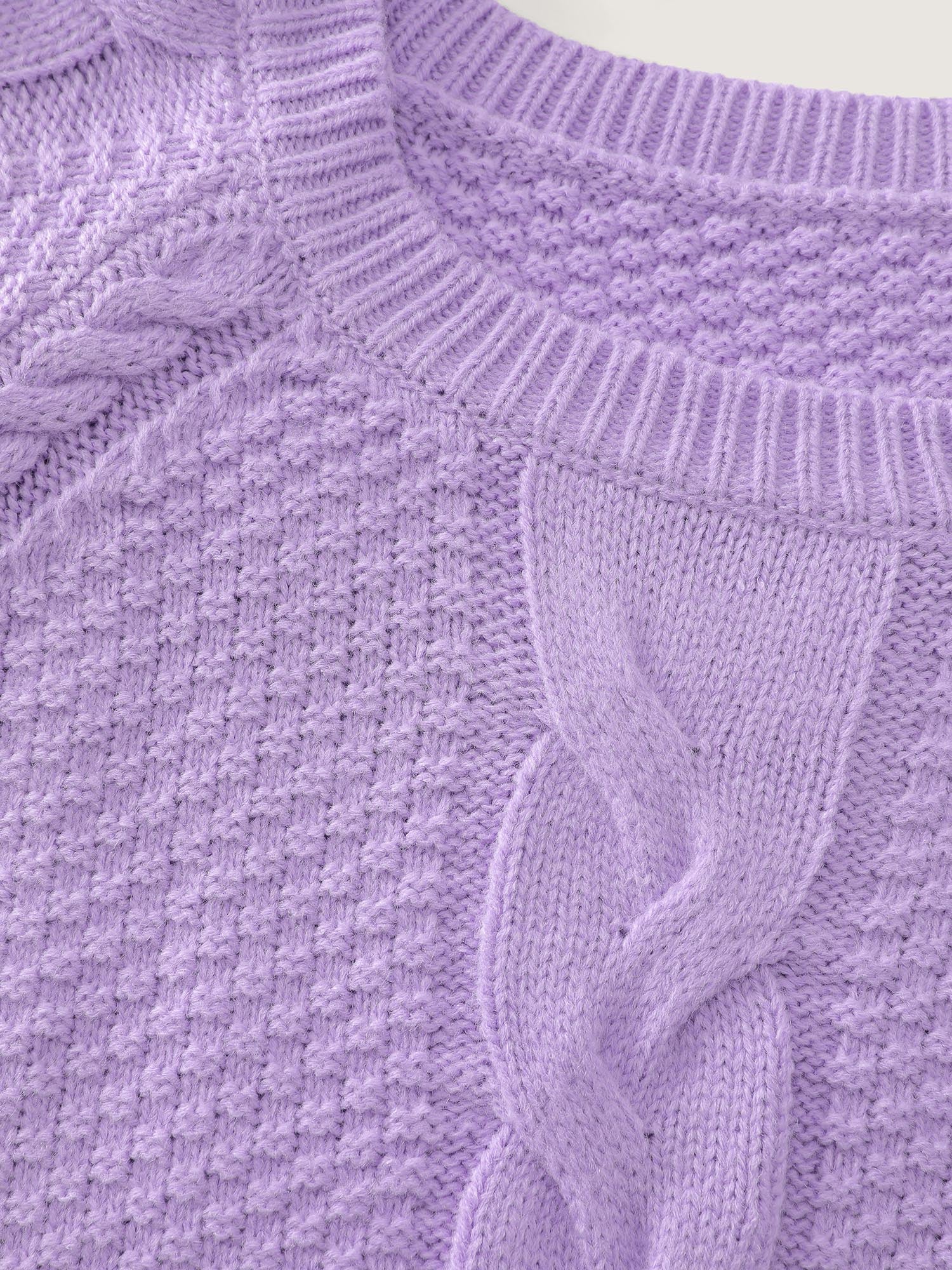 Cable Knit Raglan Sleeve Pullover