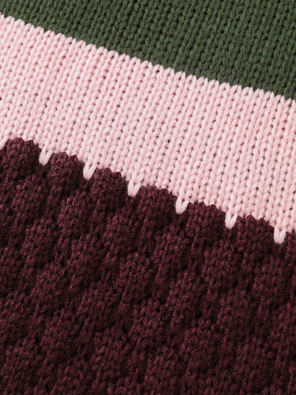 Colorblock Textured Ribbed Hem Pullover