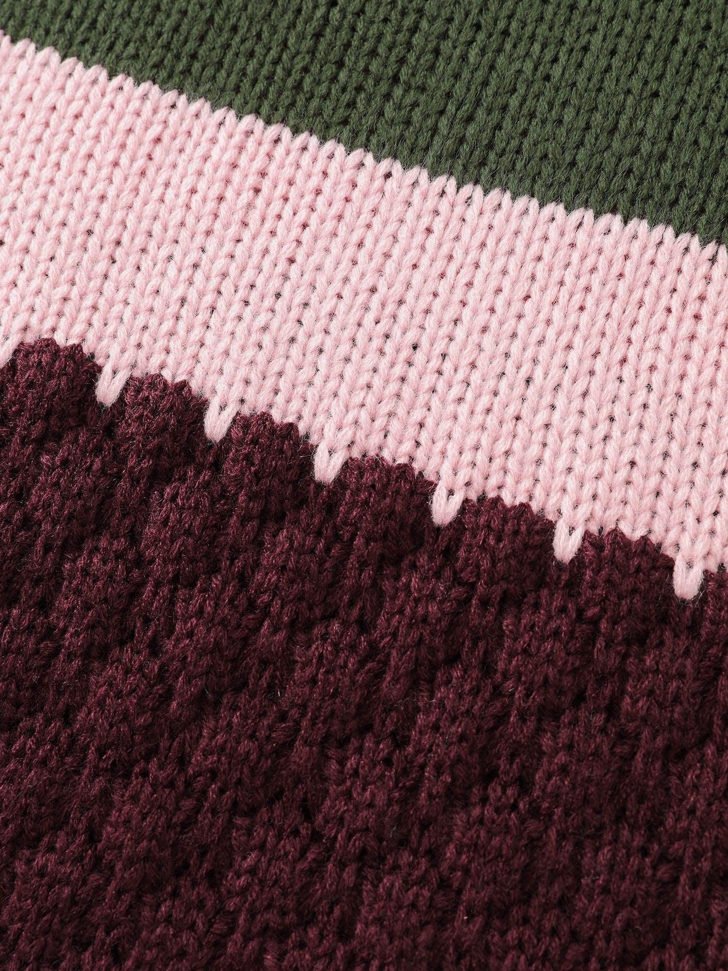 Colorblock Textured Ribbed Hem Pullover