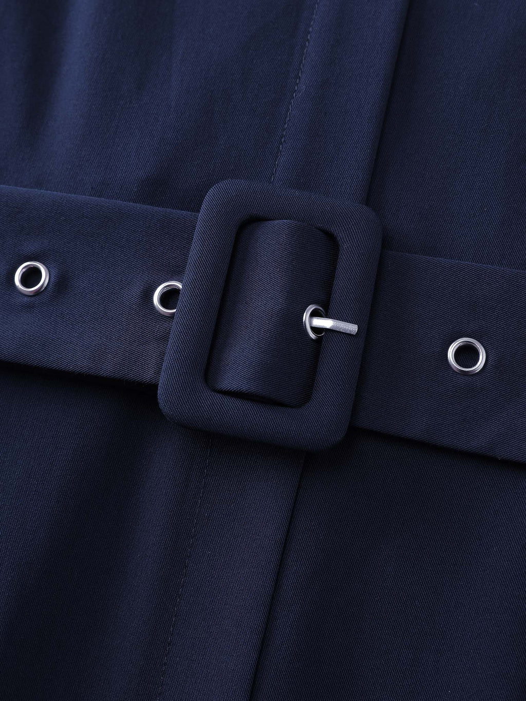 Color Contrast Cuffs Belted Midi Dress