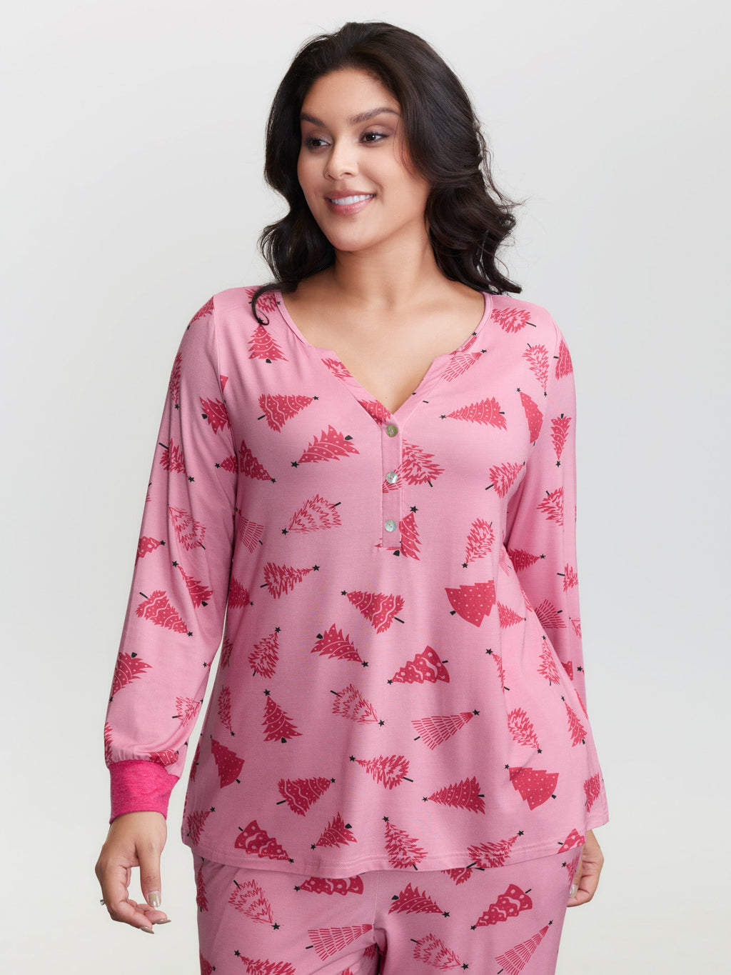 Christmas Tree Buttons Loungewear Set