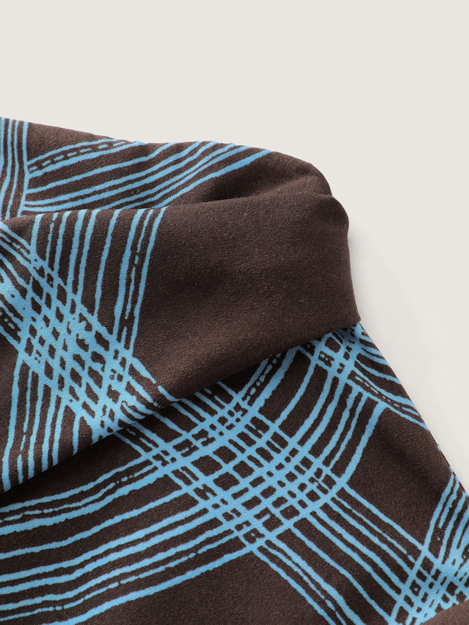 Abstract Print Drape Neckline Blouse