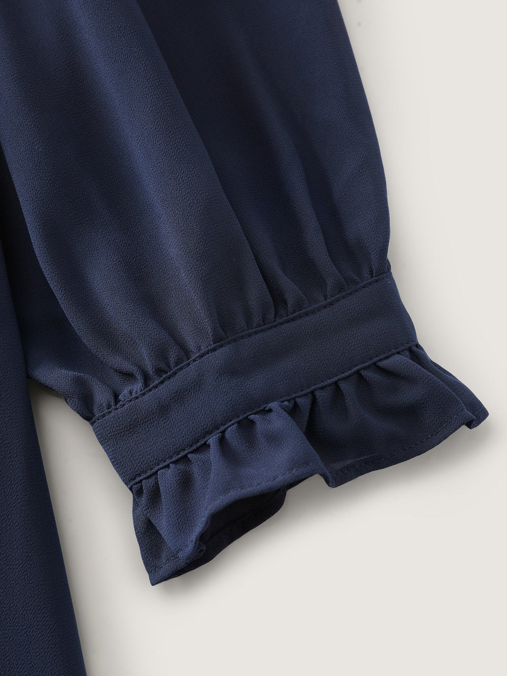 Chiffon Pleated Round Neck Blouse