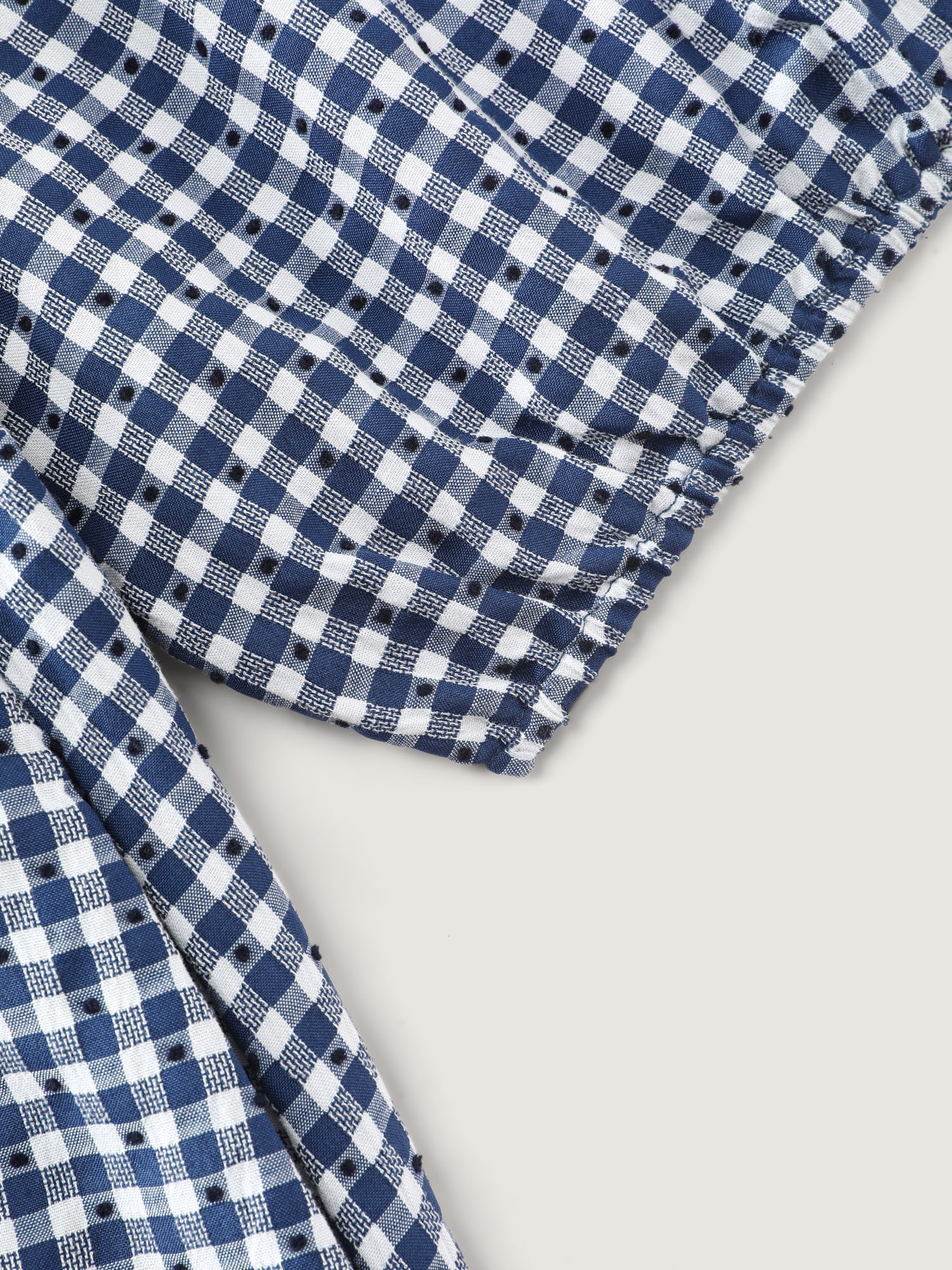 Checkered Shirred Pockets Tiered Maxi Dress