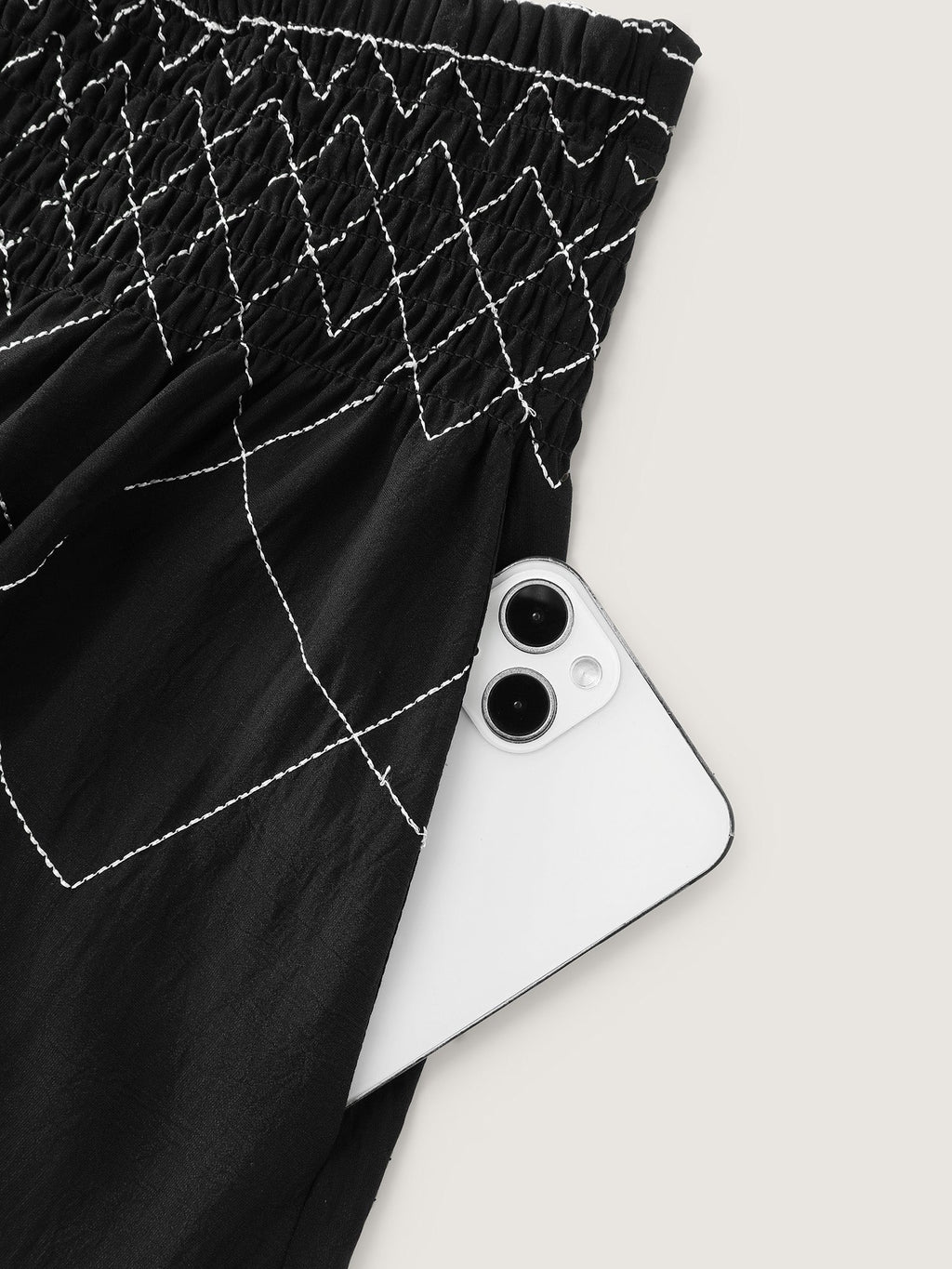 Crisscross Waistband Shirred Midi Dress