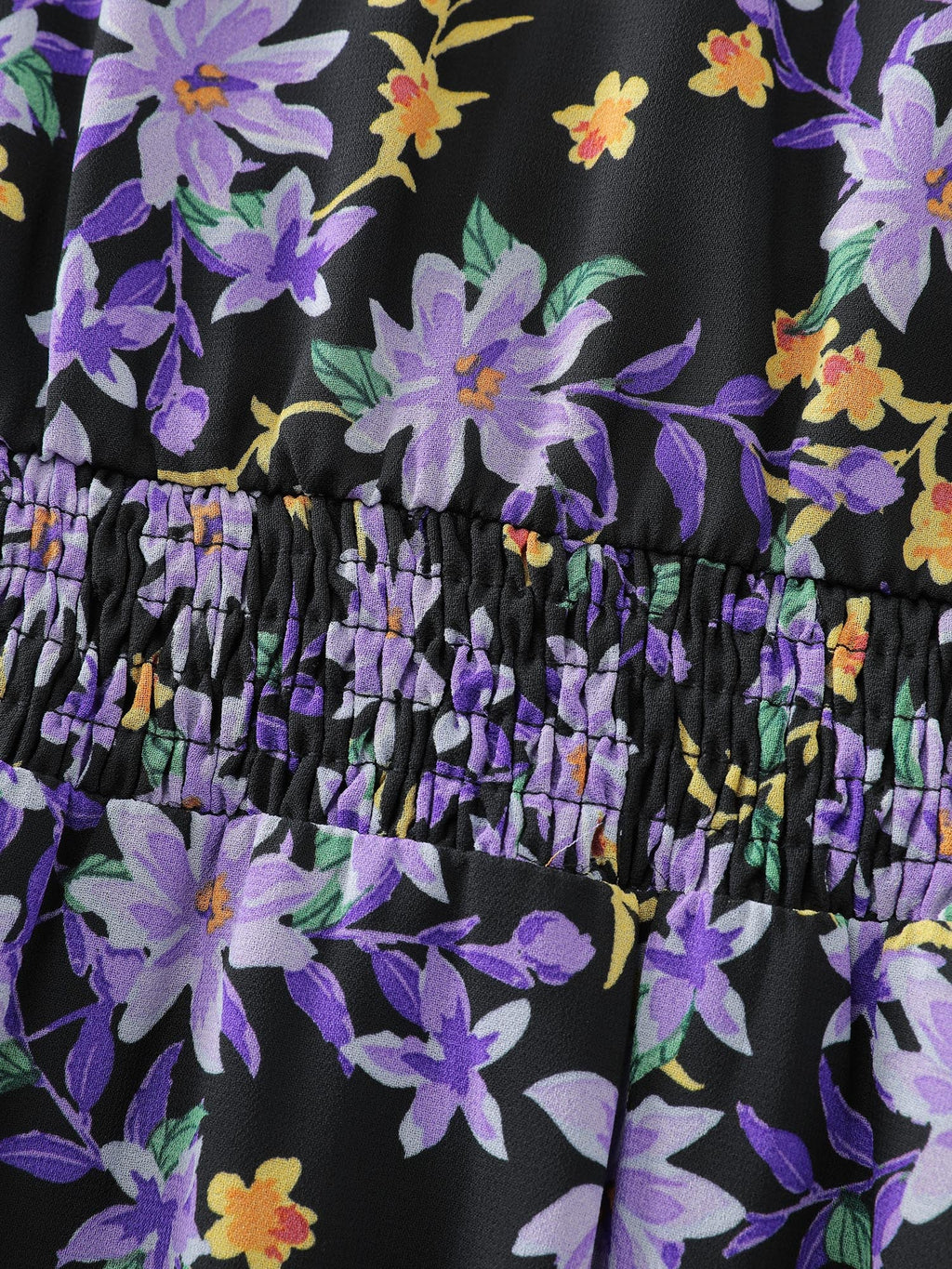 Chiffon Floral Print Ruffled Midi Dress