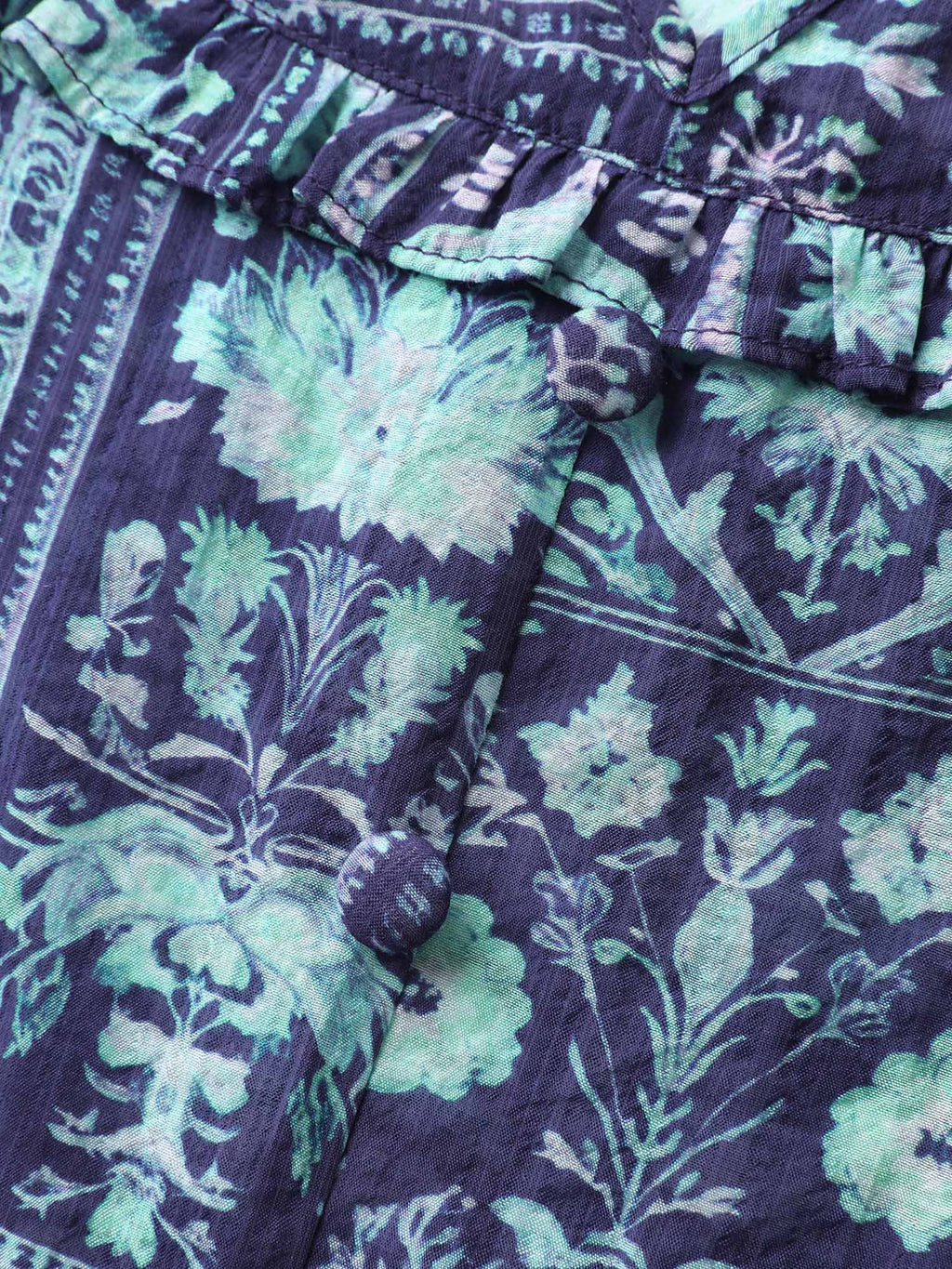 Chiffon Floral Collage Ruffled Blouse