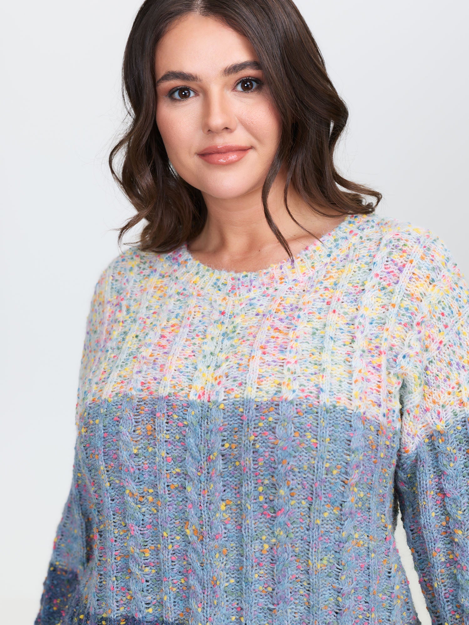 Colorblock Heather Round Neck Pullover