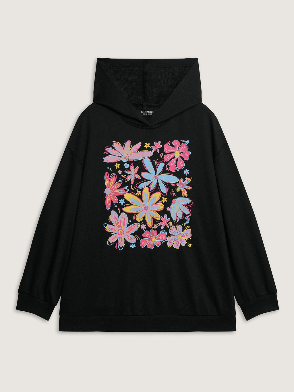Colorful Floral Print Hoodie Sweatshirt
