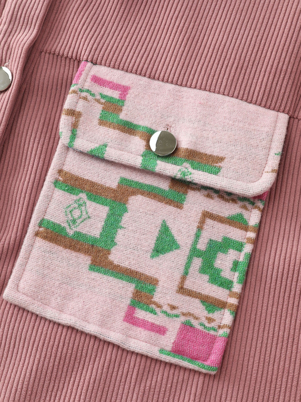 Abstract Print Color Contrast Button-Down Shirt