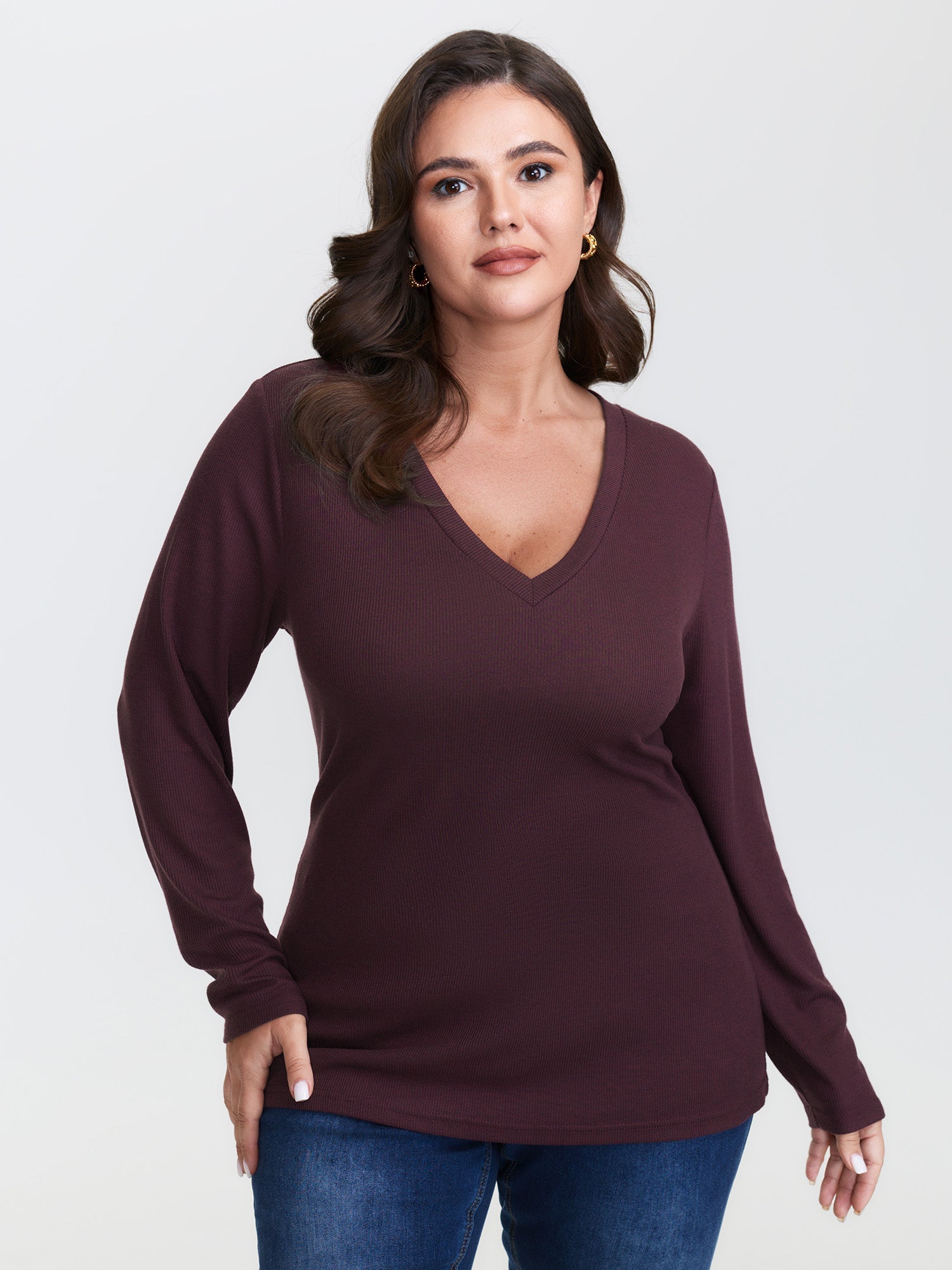 Cross-Tie Back V-Neck Knit Top