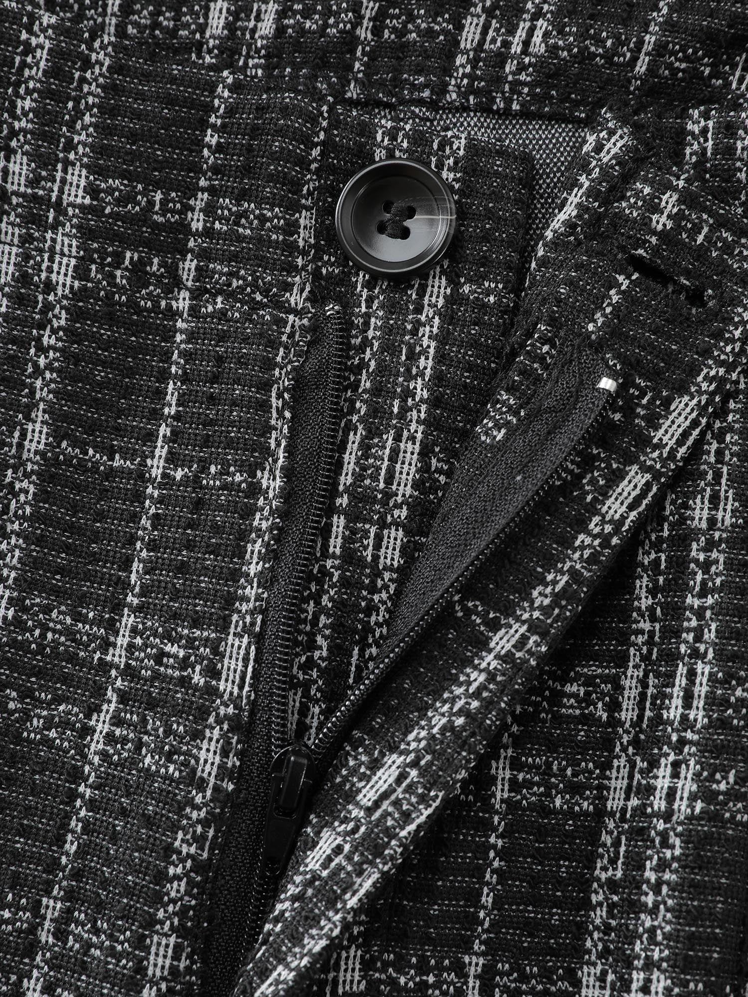 2-in-1 Stretchy Tweed Jumpsuit