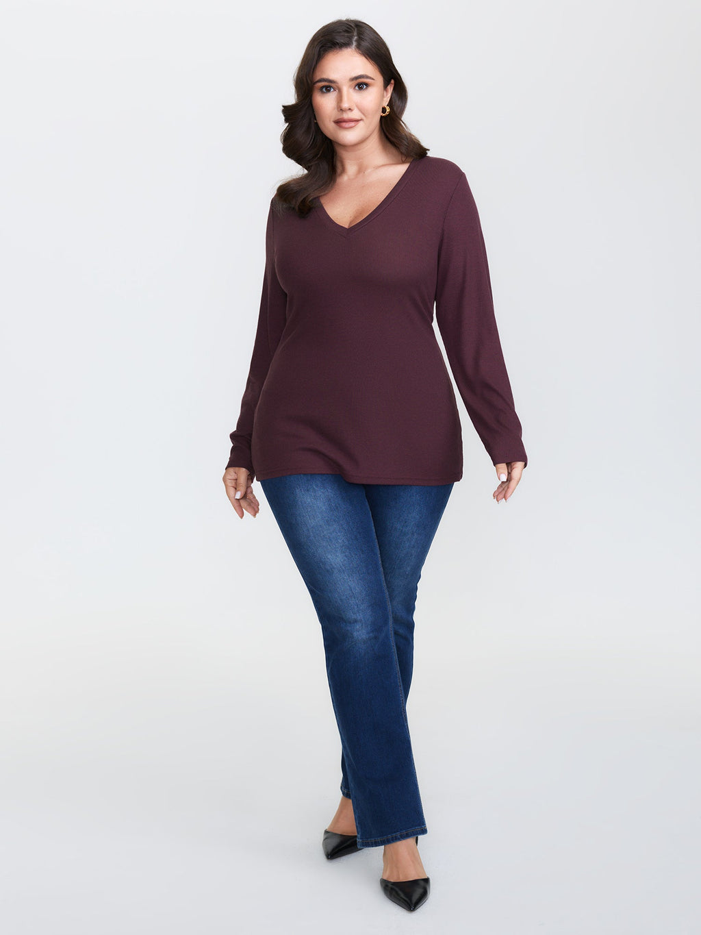 Cross-Tie Back V-Neck Knit Top