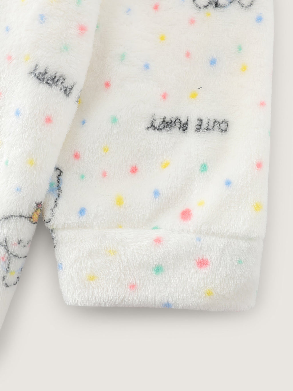 Cozy Puppy Print Zipper Front Lounge Jumpsuit