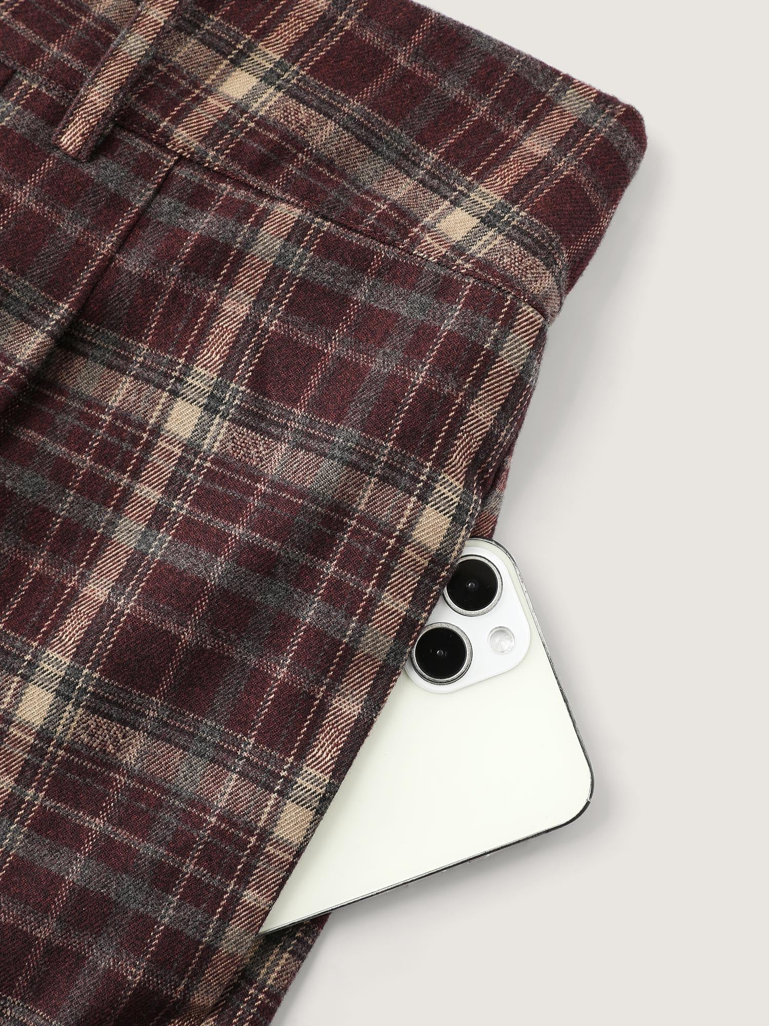 Checkered Pattern Pockets Pants