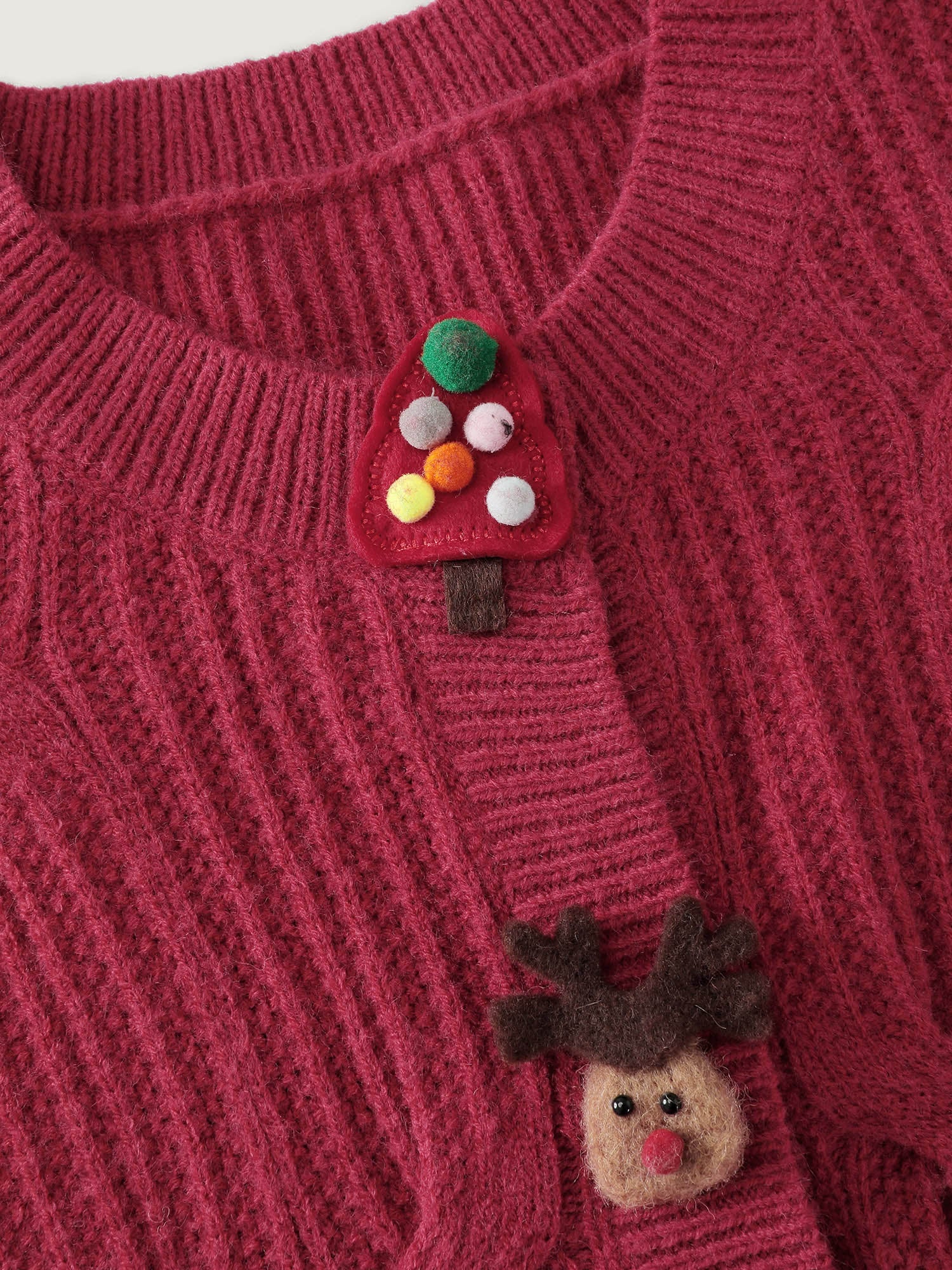 Supersoft 3D Button Cozy Holiday Knit Cardigan