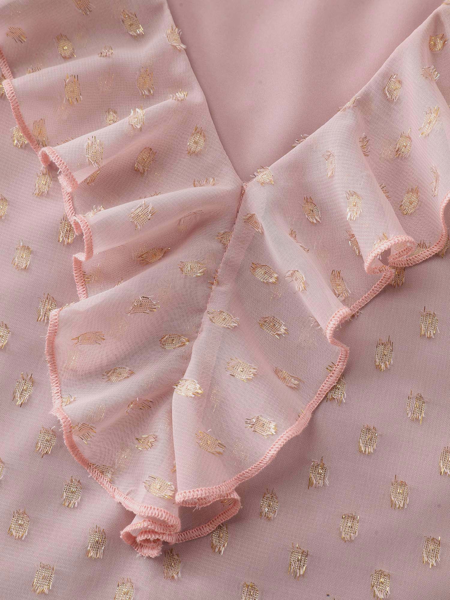 Chiffon Ruffled Neckline Layered Sleeve Blouse