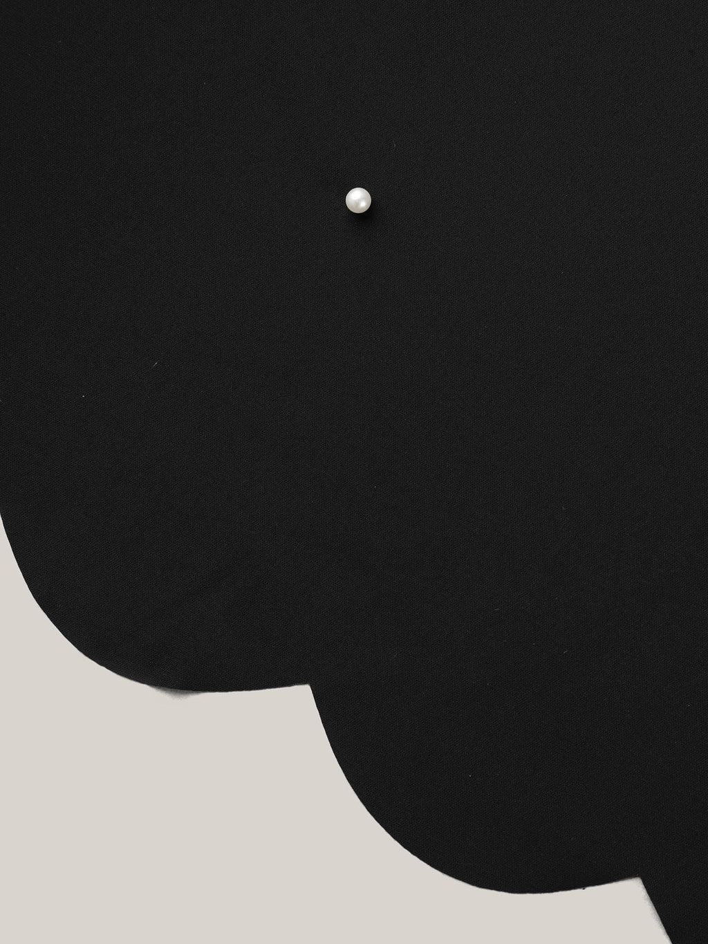 Beads Embellished Scalloped Hem Shirt